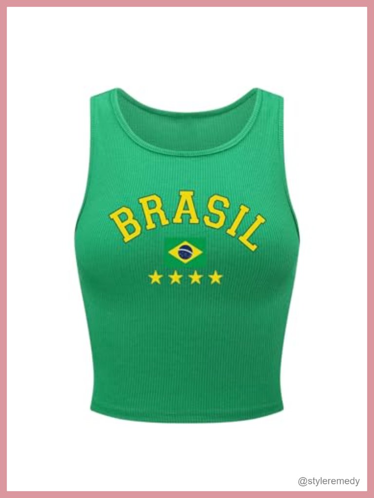 Women's Letter Print Ribbed Knit Crop Tank Top Sleeveless High Stretch